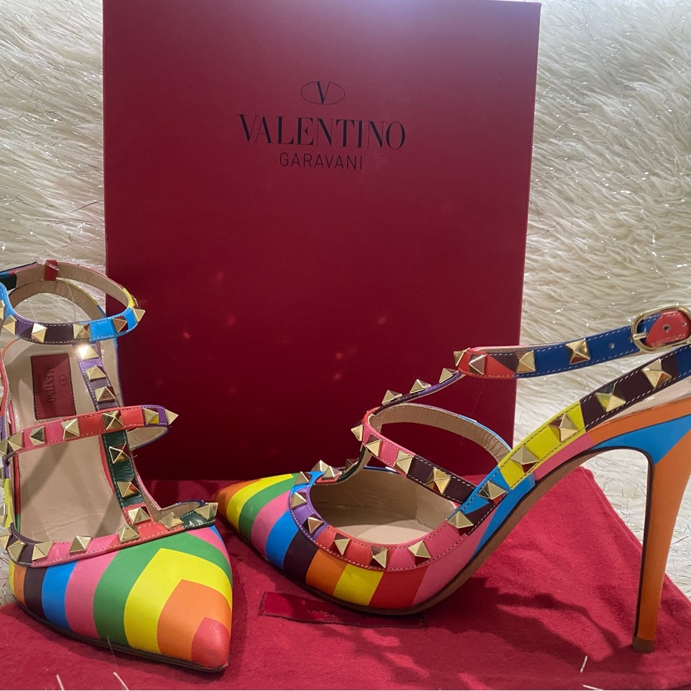 Valentino Garavani Colorful Studded Heels